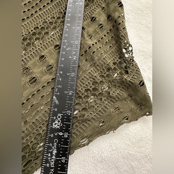 Women’s 2 Piece Swimsuit Bikini Size 12 crochet army green flawy top - Picture 11 of 13